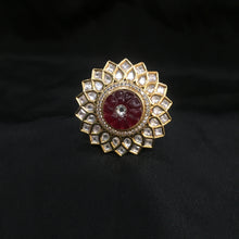 Kundan Ring 4052-28 - Dazzles Jewellery