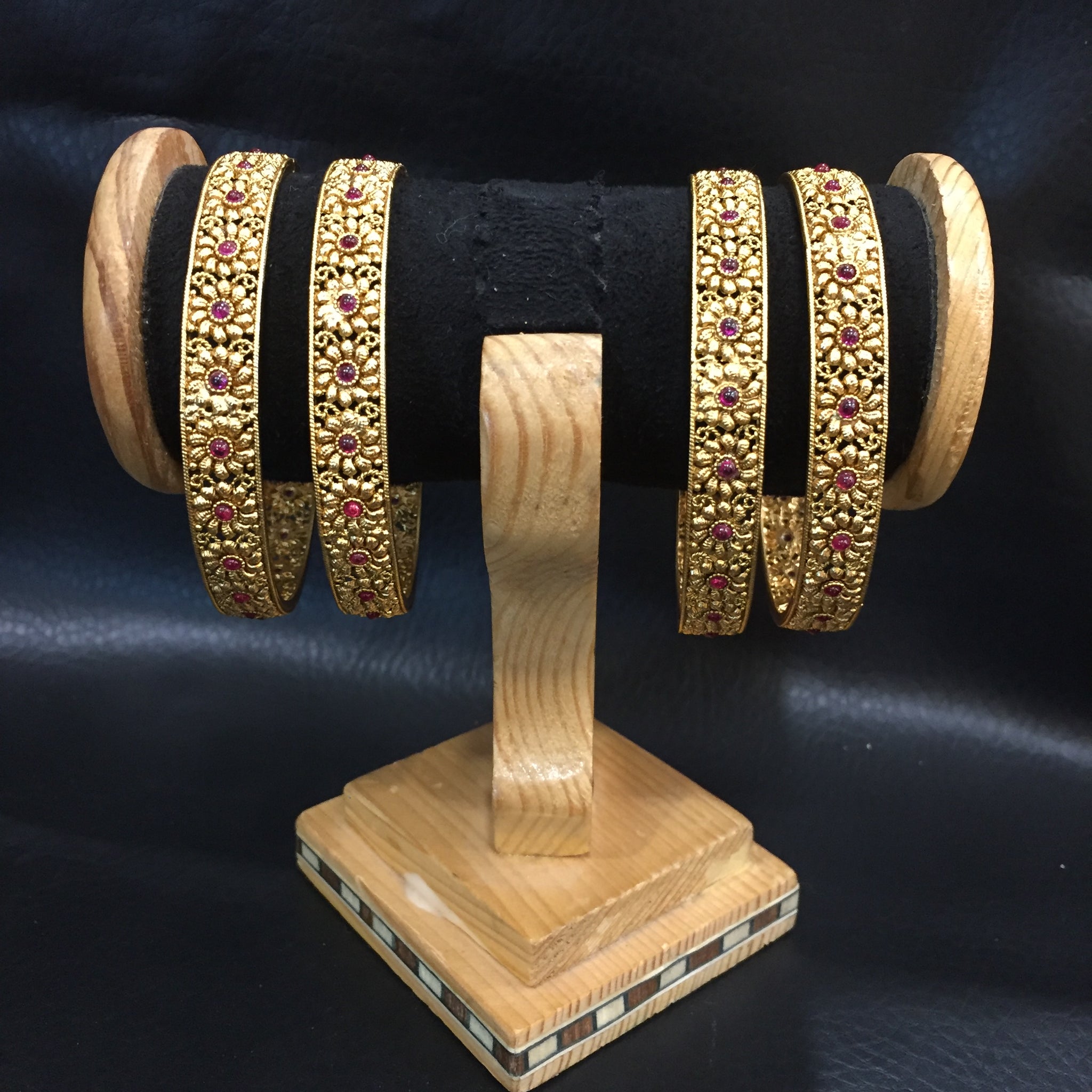 Antique Gold Finish Bangles/Kada 4506-1 - Dazzles Jewellery
