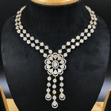 Gold Zircon/AD Necklace Set  18927-6109 - Dazzles Jewellery