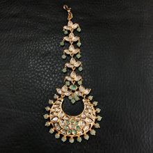 Kundan Mint Green Maang Tikka 18858-6040 - Dazzles Jewellery