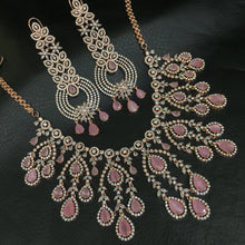 Round Neck Zircon/AD Necklace Set 5586-69 - Dazzles Jewellery