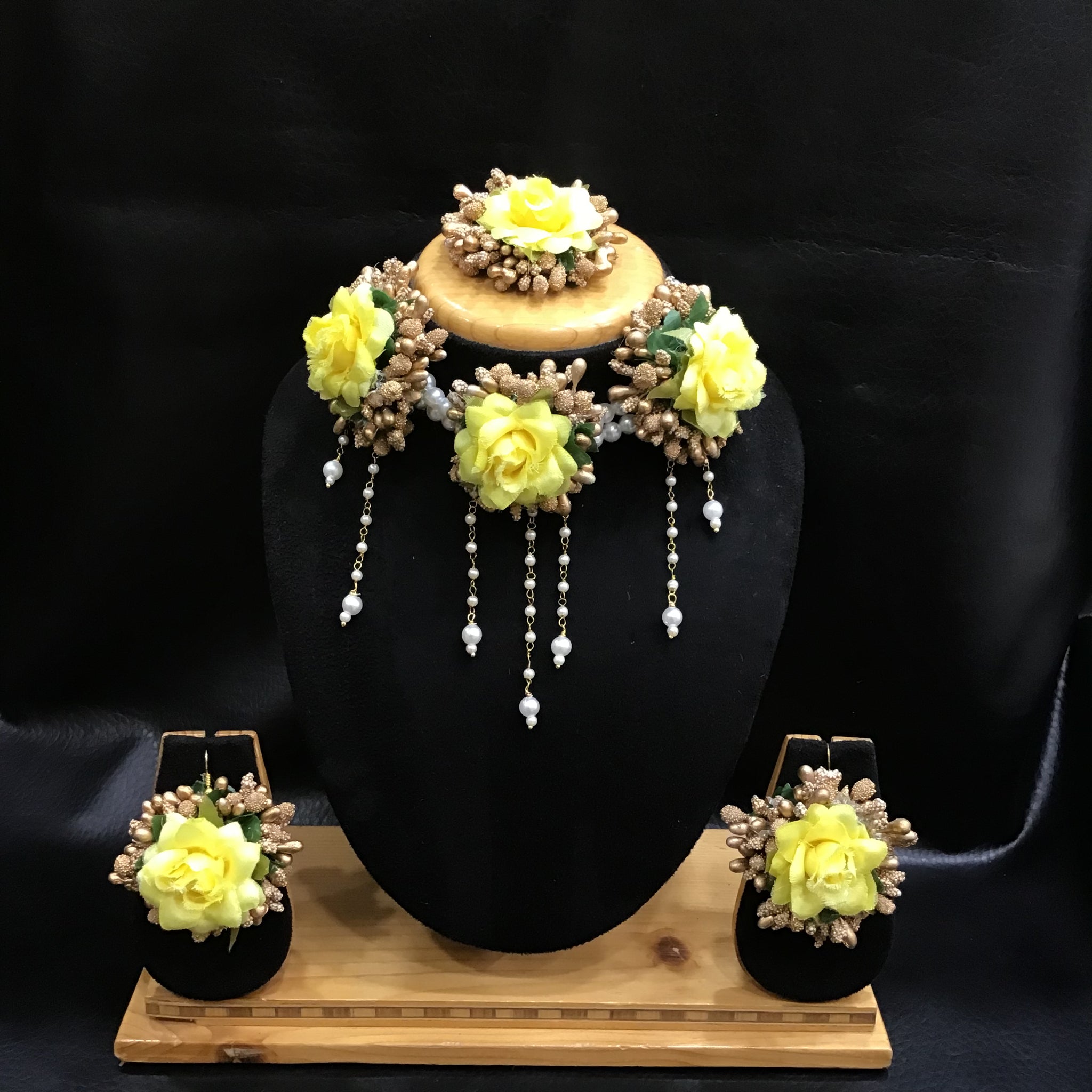 Flower Jewellery Set 5516-100 - Dazzles Jewellery