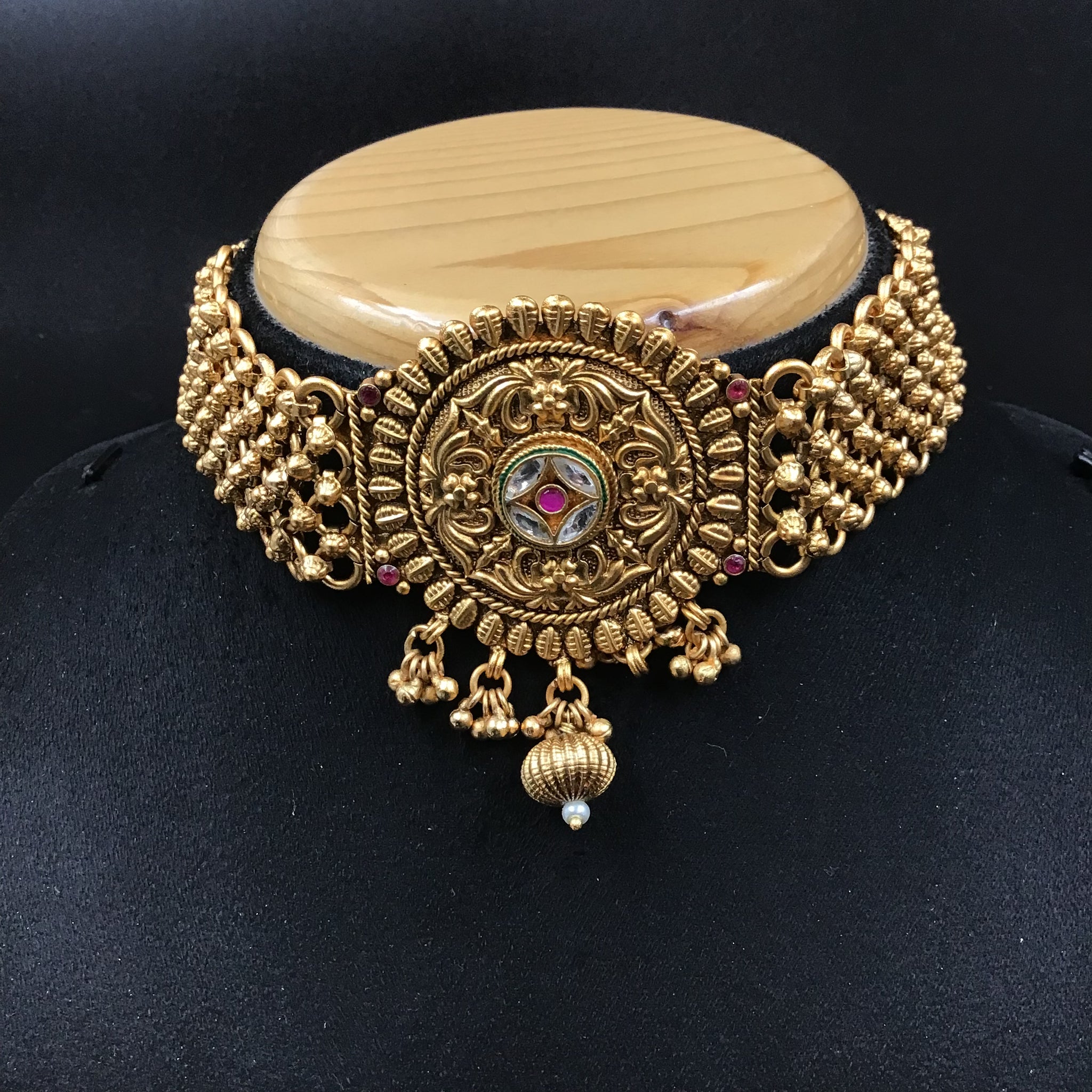 Choker Polki Necklace Set 4892-21 - Dazzles Jewellery