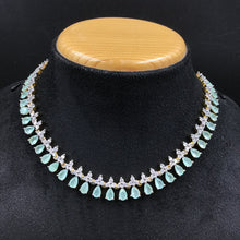 Mint Green Zircon/AD Necklace Set - Dazzles Jewellery