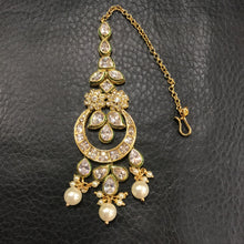 Kundan Polki Maang Tikka 4966-21 - Dazzles Jewellery