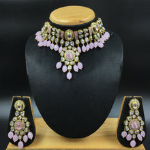 Ruby Green Polki Necklace Set - Dazzles Jewellery