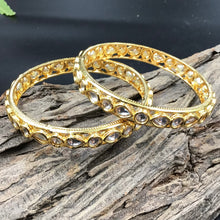 White Kundan Bangles/Kada 6424 - Dazzles Jewellery