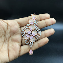 Pink Zircon/AD Pendant Set - Dazzles Jewellery