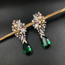 Rose Gold Polish Zircon/AD Earring 6693-69 - Dazzles Jewellery