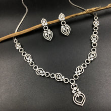 Silver Zircon/AD Necklace Set - Dazzles Jewellery