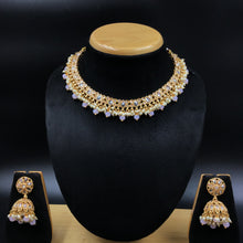 Round Neck Gold Look Necklace Set 4621-33 - Dazzles Jewellery