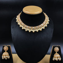Round Neck Gold Look Necklace Set 4621-33 - Dazzles Jewellery