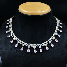 Round Neck Zircon/AD Necklace Set 6204-08 - Dazzles Jewellery