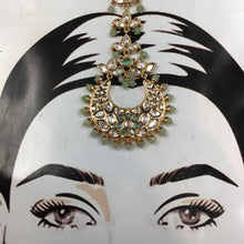 Kundan Mint Green Maang Tikka 18858-6040 - Dazzles Jewellery