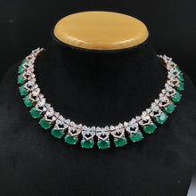 Green Zircon/AD Necklace Set - Dazzles Jewellery