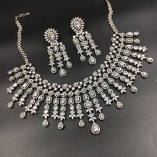 Silver Zircon/AD Necklace Set - Dazzles Jewellery