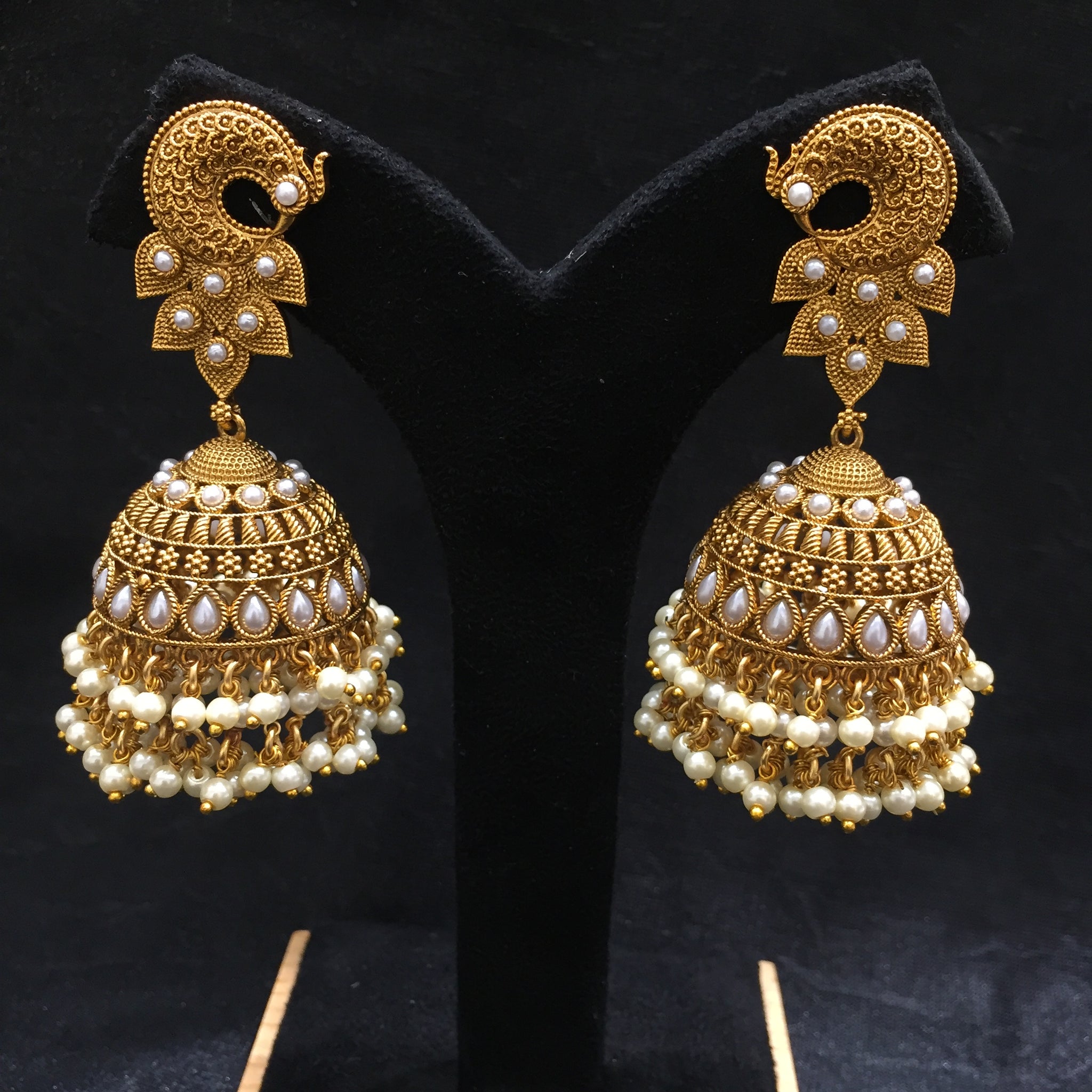 Jhumki Antique Earring 5847-28 - Dazzles Jewellery