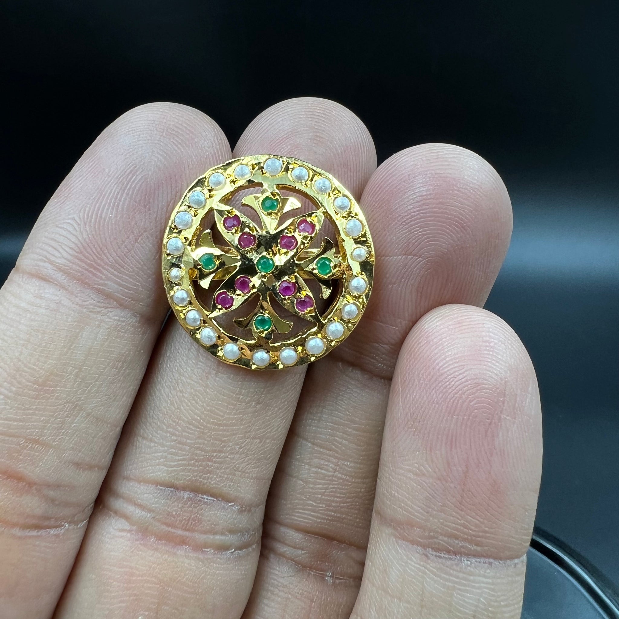 Jadau Adjustable Ring 5805-73 - Dazzles Jewellery
