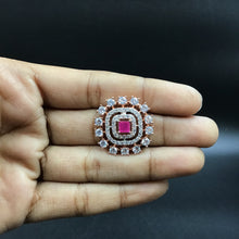 Rose Gold Plated Square Zircon/AD Tops Studs 14061 - Dazzles Jewellery