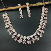 Round Neck Zircon/AD Necklace Set 6036-08 - Dazzles Jewellery