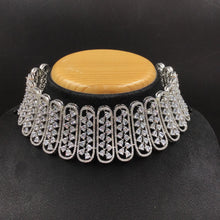 Silver Zircon/AD Choker  Set 15219-2366 - Dazzles Jewellery