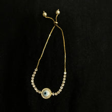 Evil Eye Zircon/AD Adjustable Bracelet 1279-31 - Dazzles Jewellery
