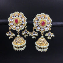Pachhi Kundan Antique Gold  Jhumki Earring 5638-9703 - Dazzles Jewellery