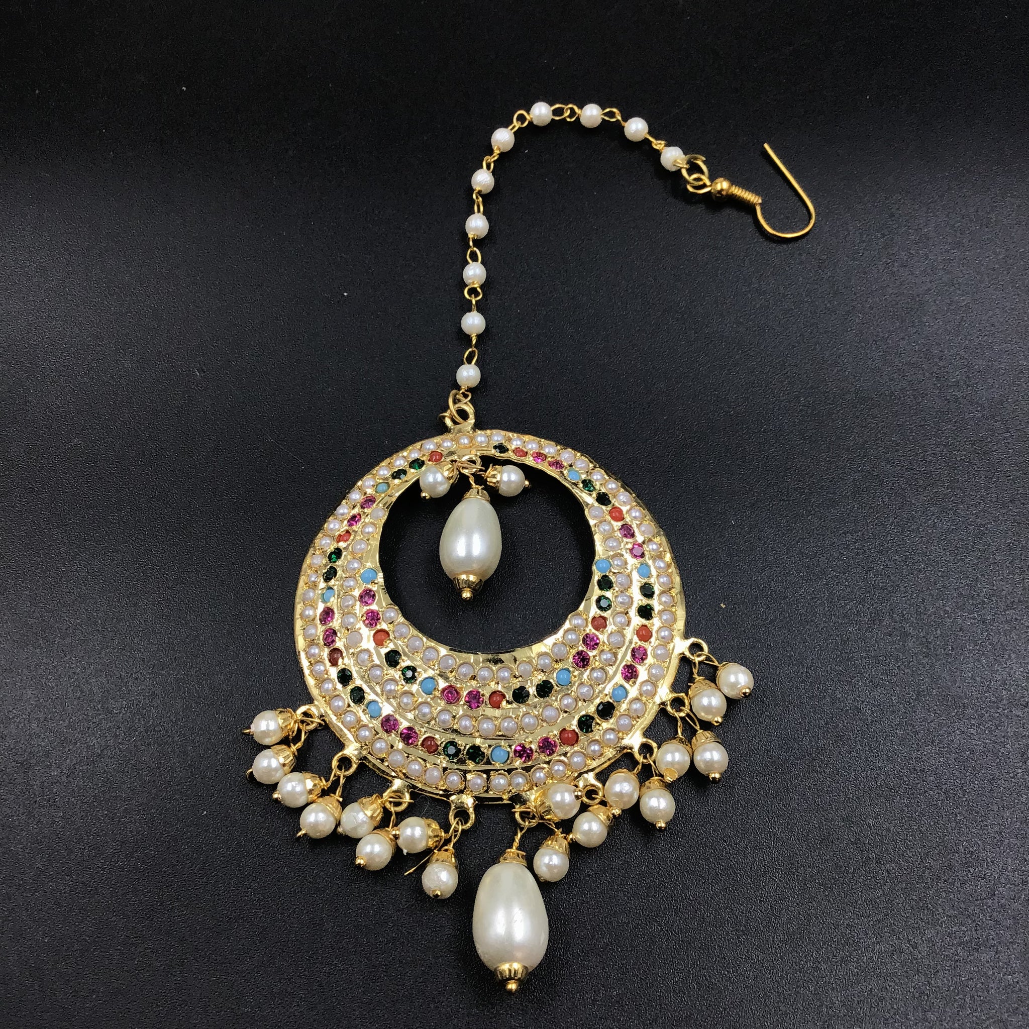 Jadau Multi Maang Tikka 19197-6379 - Dazzles Jewellery