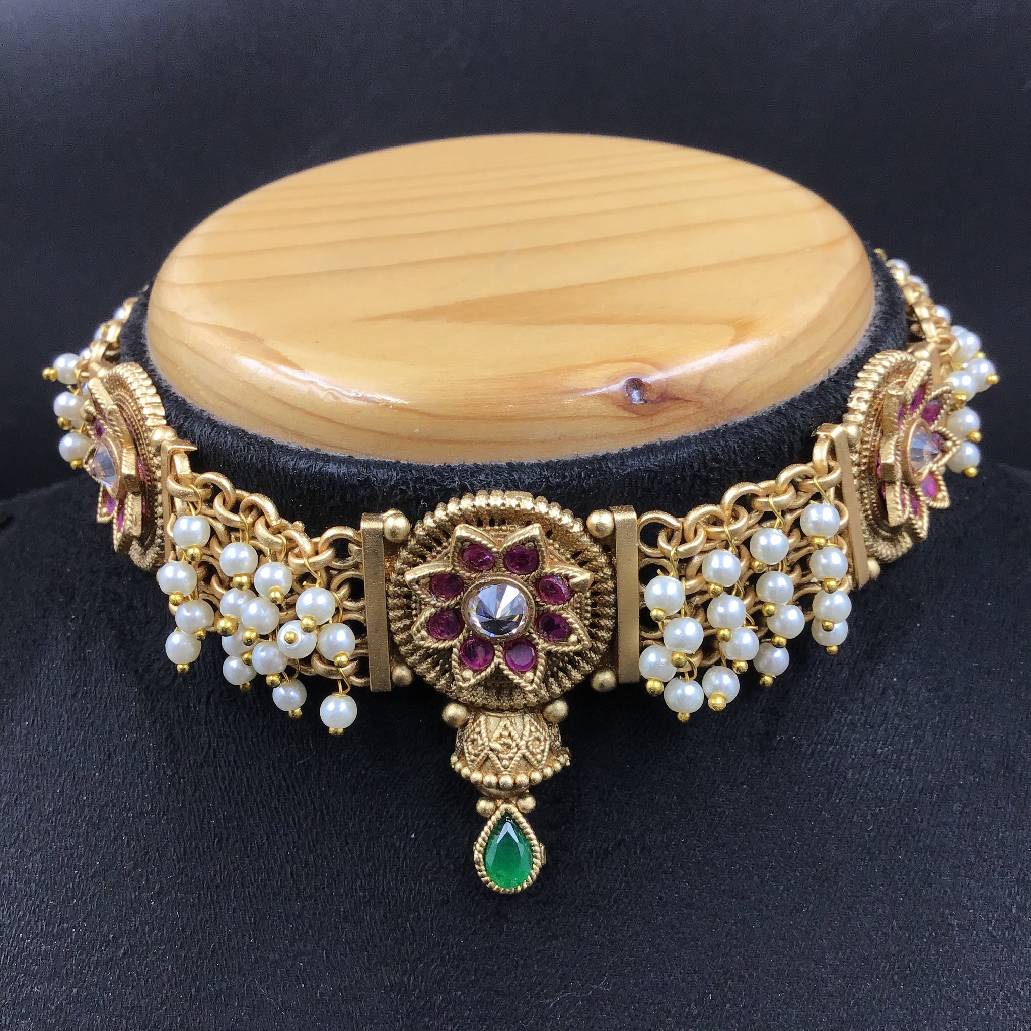 Choker Polki Necklace Set 4882-21 - Dazzles Jewellery