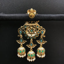 Green Color Gold Polish Stylish Earring 2815-6880 - Dazzles Jewellery