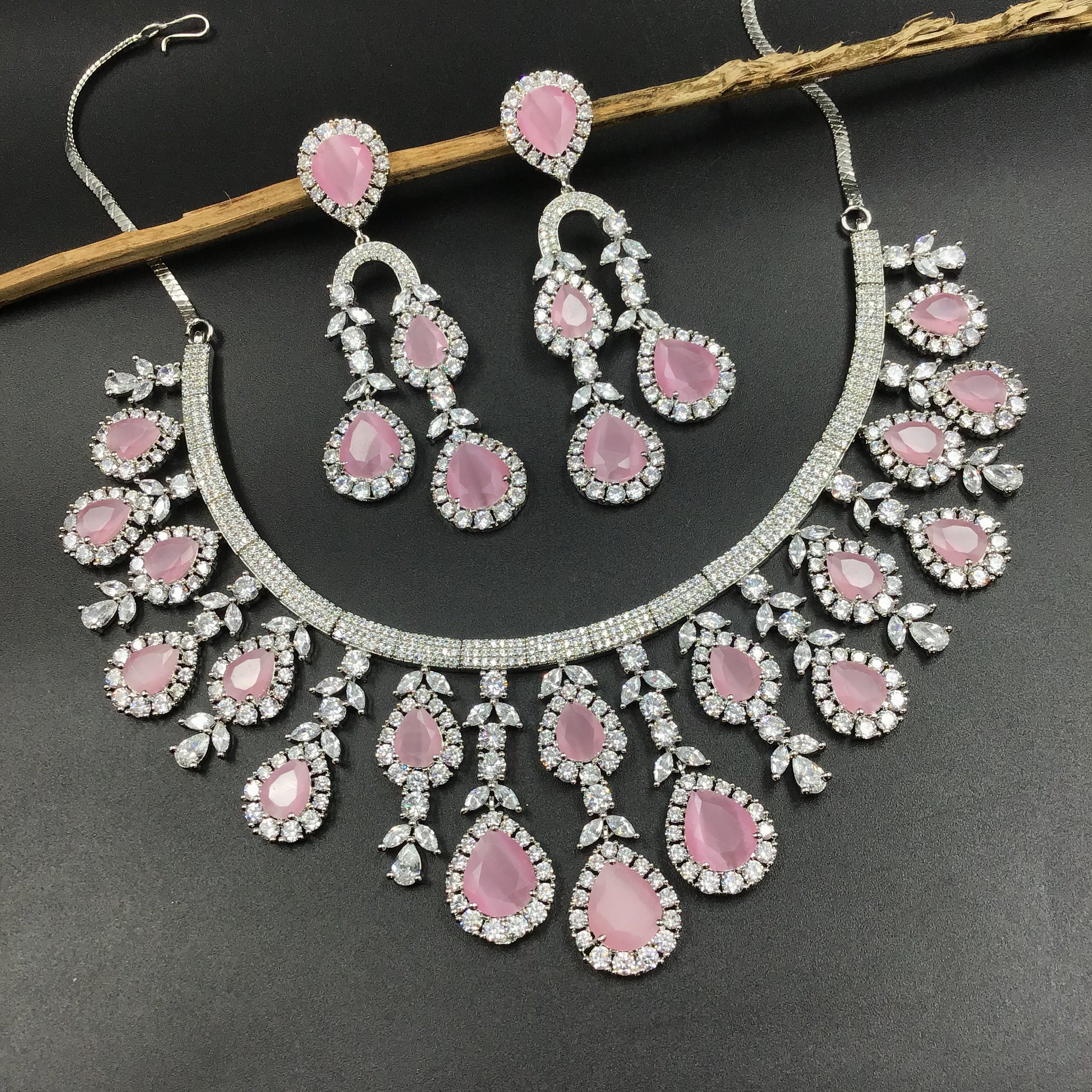 Zircon/AD Necklace Set 1184-69 - Dazzles Jewellery