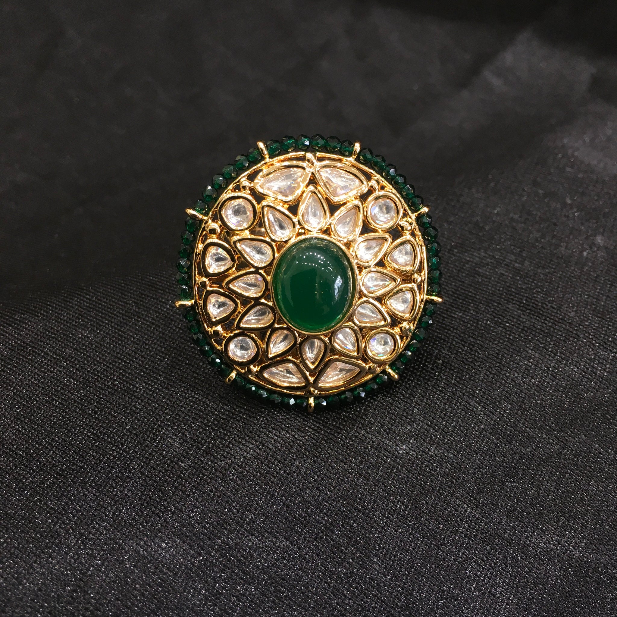 Adjustable Kundan Ring 5903-28 - Dazzles Jewellery
