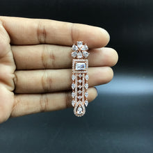 Rose Gold Zircon/AD Choker Set 15217-2364 - Dazzles Jewellery