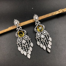 Silver Polish Zircon/AD Earring 6688-69 - Dazzles Jewellery