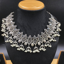 Black Oxidized Necklace Set with Matching Earrings - Dazzles Jewellery