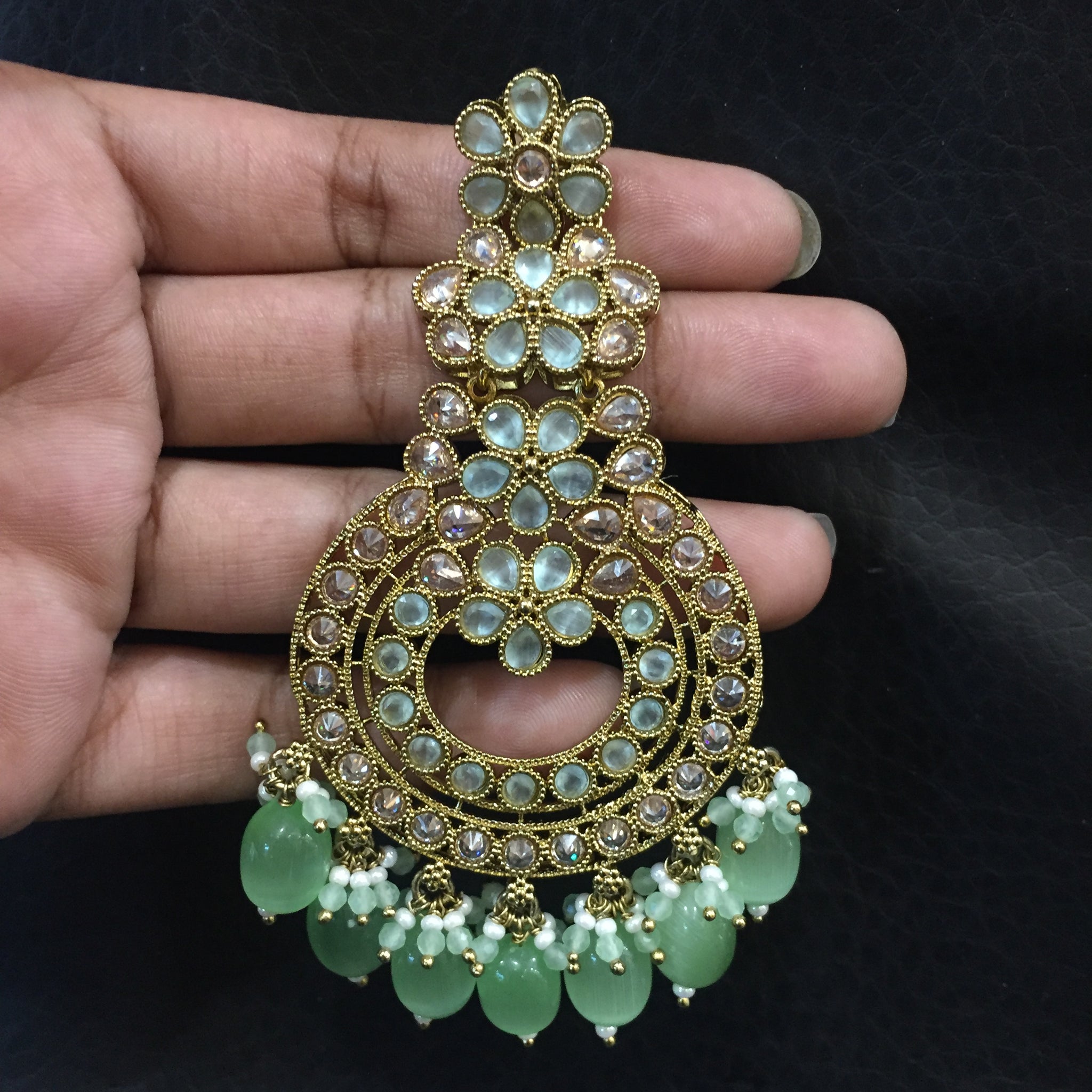 Chandbali Antique Earring 3969-28 - Dazzles Jewellery