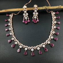 Round Neck Zircon/AD Necklace Set 6204-08 - Dazzles Jewellery