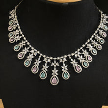 Round Neck Zircon/AD Necklace Set 5932-69 - Dazzles Jewellery
