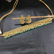 Green Gold Look Necklace Set - Dazzles Jewellery
