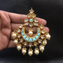 Firozi Kundan Earring 12174-8464 - Dazzles Jewellery