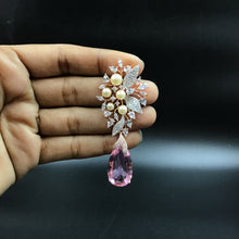 Rose Gold Polish Zircon/AD Earring 6693-69 - Dazzles Jewellery