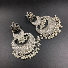 Chandbali Oxidized Earring 4695-59 - Dazzles Jewellery