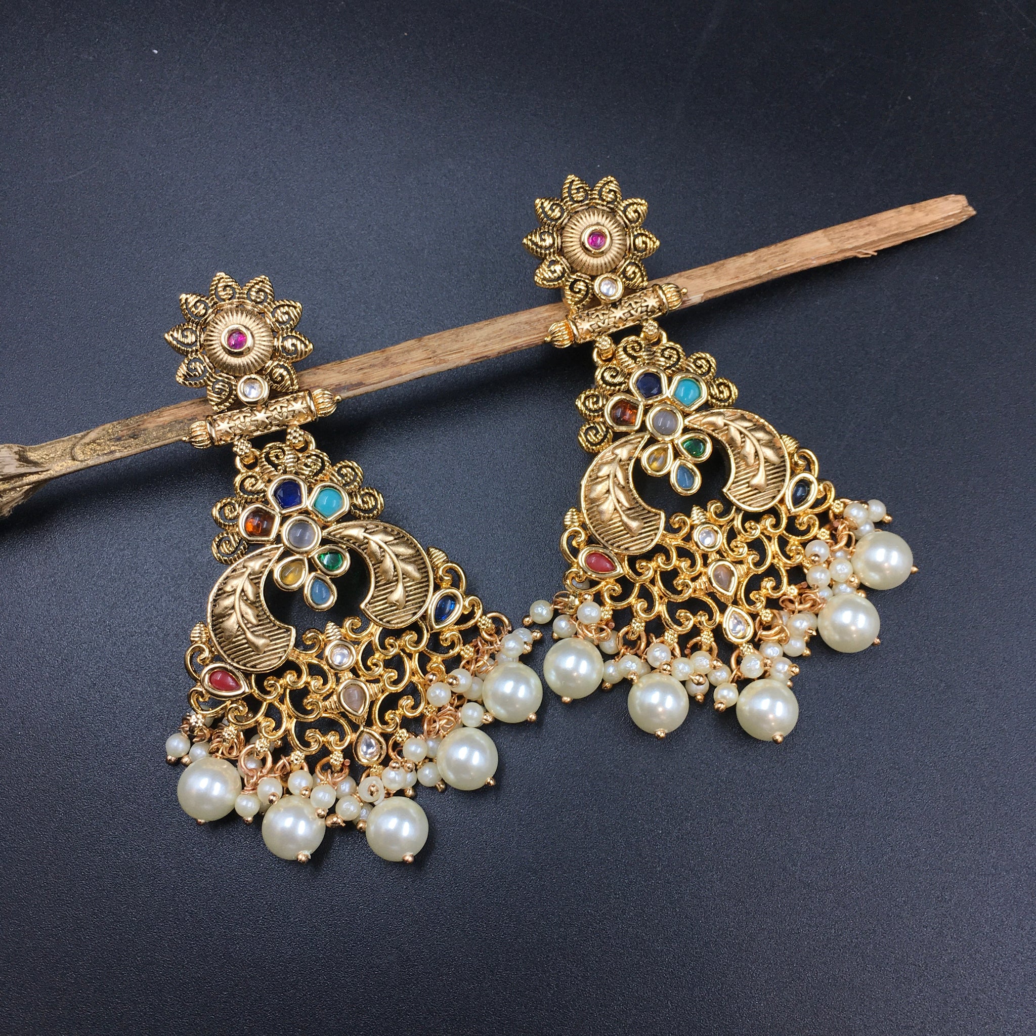 Danglers Kundan Earring 3972-28 - Dazzles Jewellery