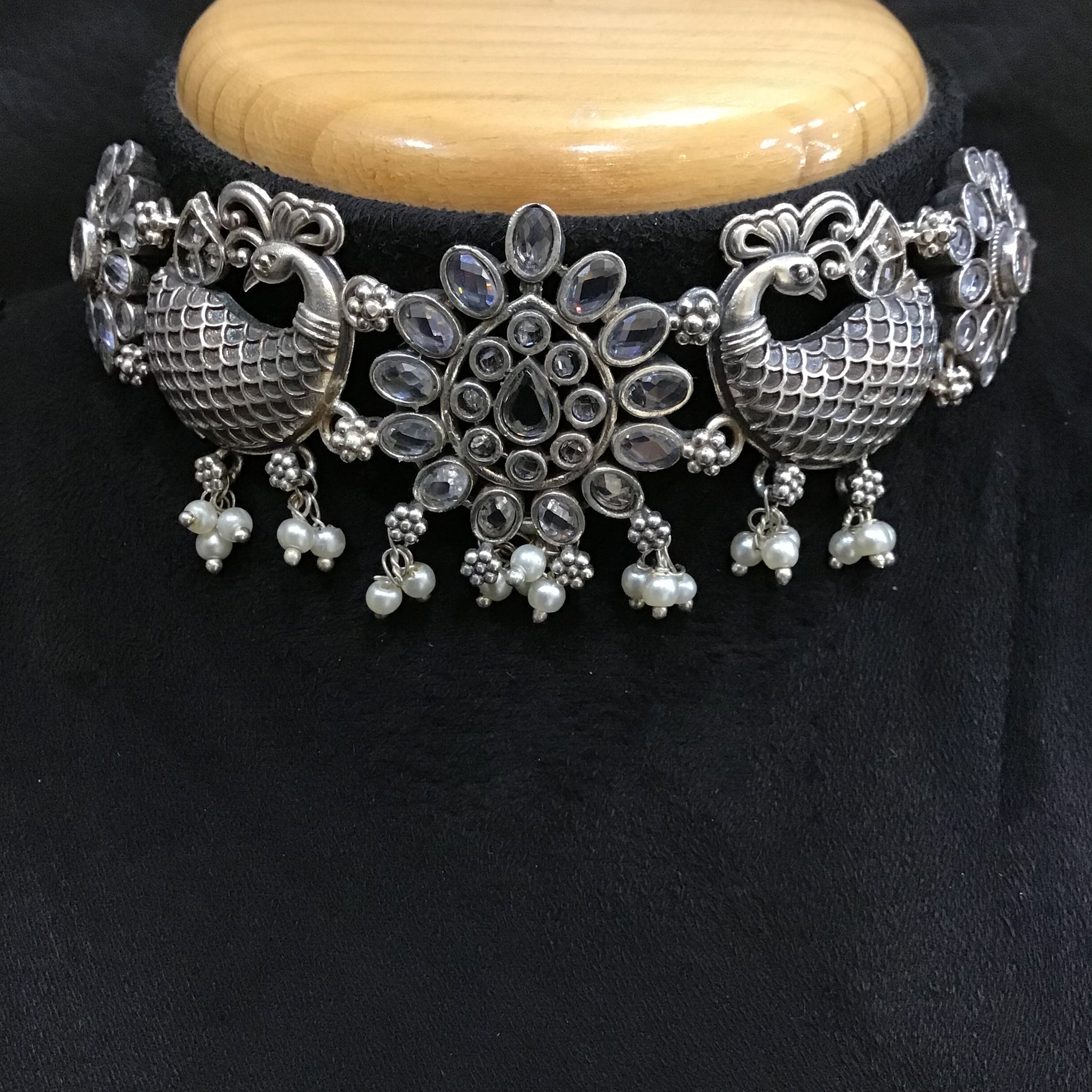 Oxidized Choker Set 1215-69 - Dazzles Jewellery