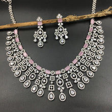 Round Neck Zircon/AD Necklace Set 6017-68 - Dazzles Jewellery