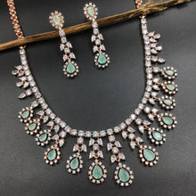 Mint Green Zircon Necklace Set - Dazzles Jewellery