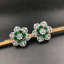 Silver Polish Zircon/AD Earring 6687-69 - Dazzles Jewellery