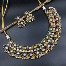 Blue Polki Necklace Set 7250-0466 - Dazzles Jewellery