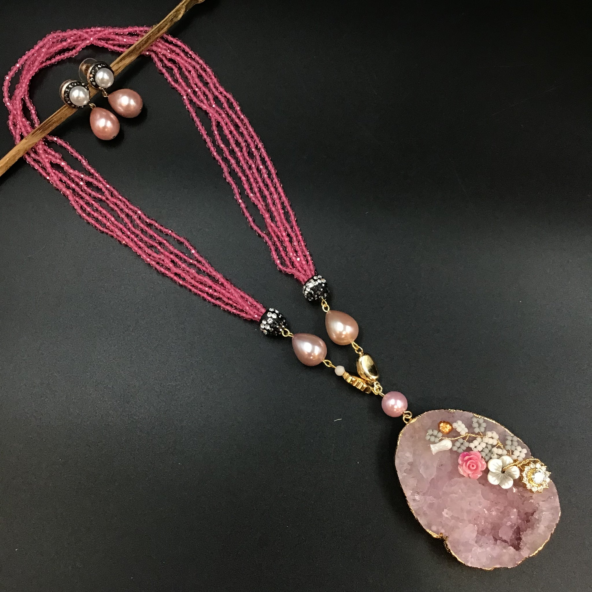 Stylish Pendant Set 3475-68 - Dazzles Jewellery