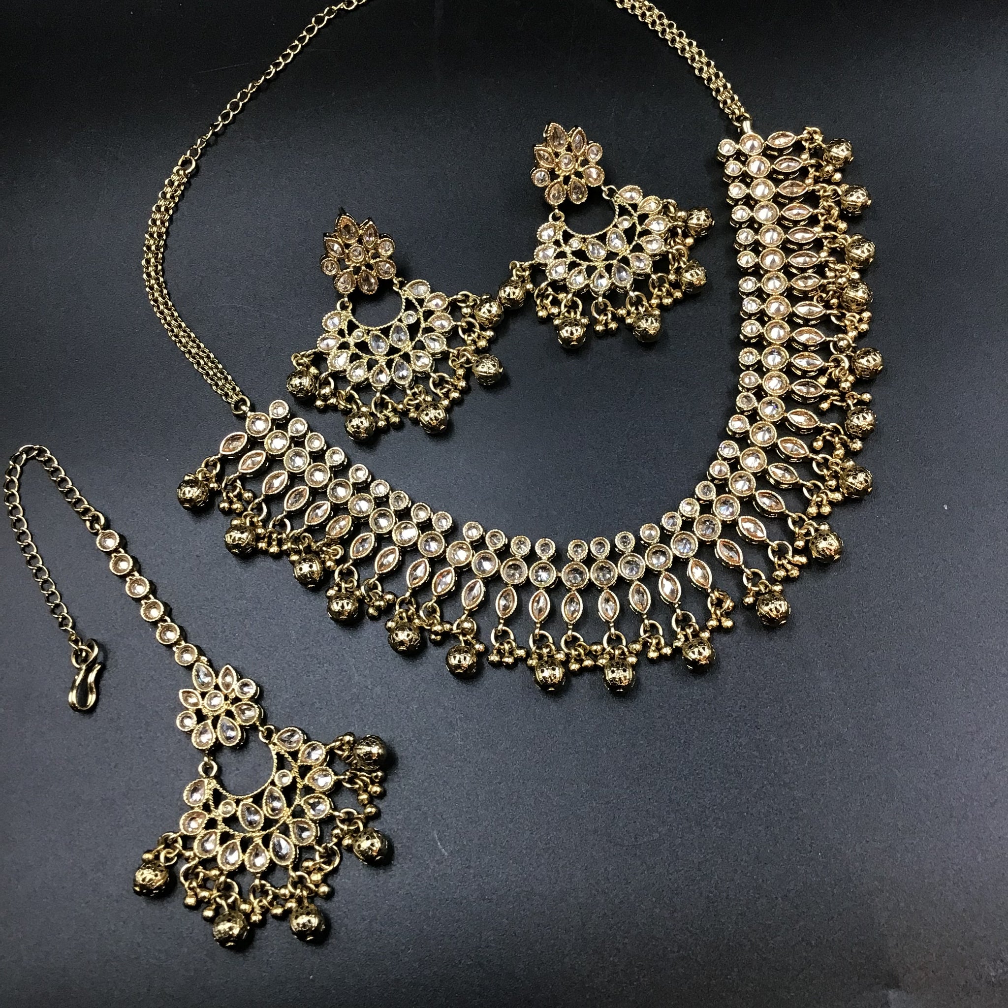 Choker Antique Necklace Set 3692-28 - Dazzles Jewellery